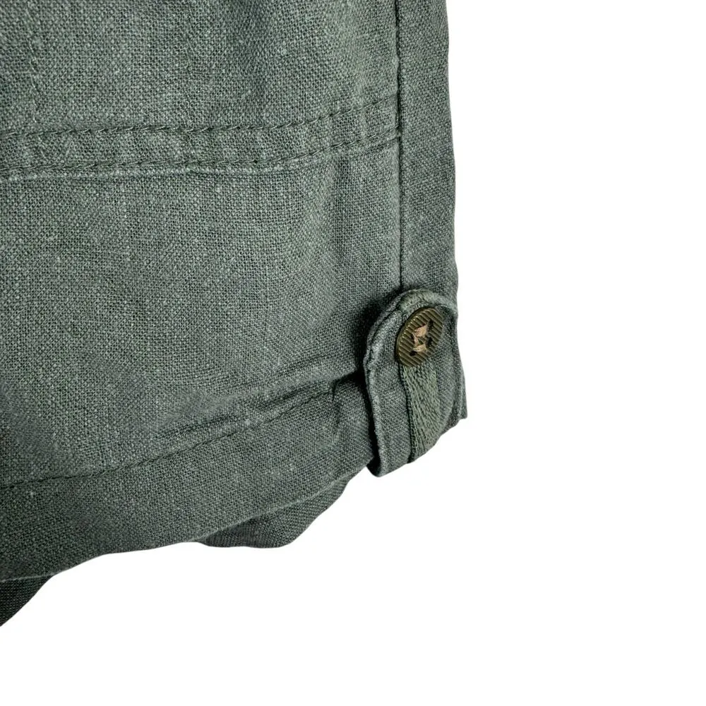 Ci Sono Sage Green Lightweight Woven Linen Rayon Shorts Pockets Casual Size L - Image 4