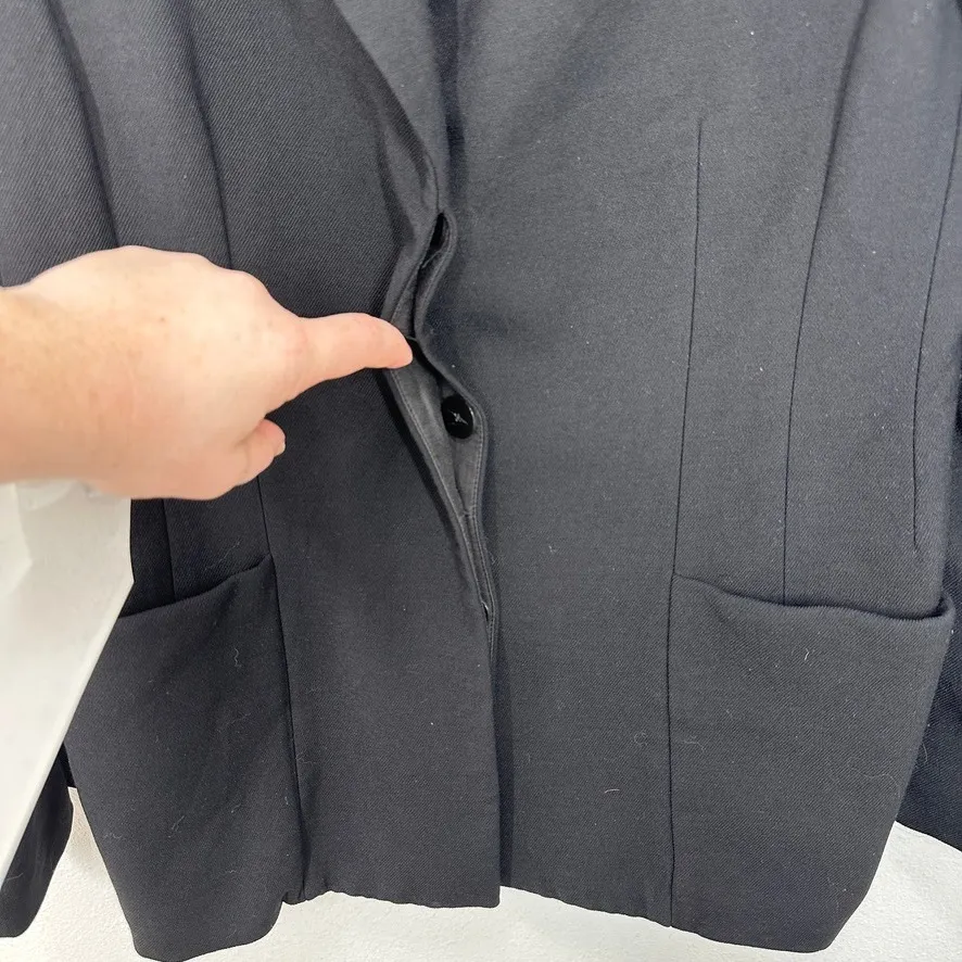 MM. La Fleur Black Wool Blend Blazer Jacket Size 8 Single Button Pockets - Image 6
