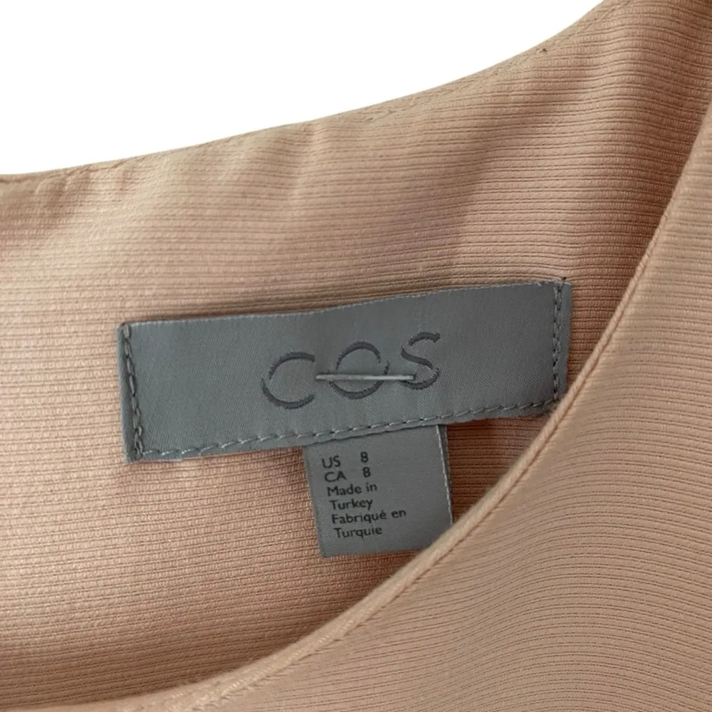 COS Light Peach Bubble Hem Midi Dress size 8 - Image 5