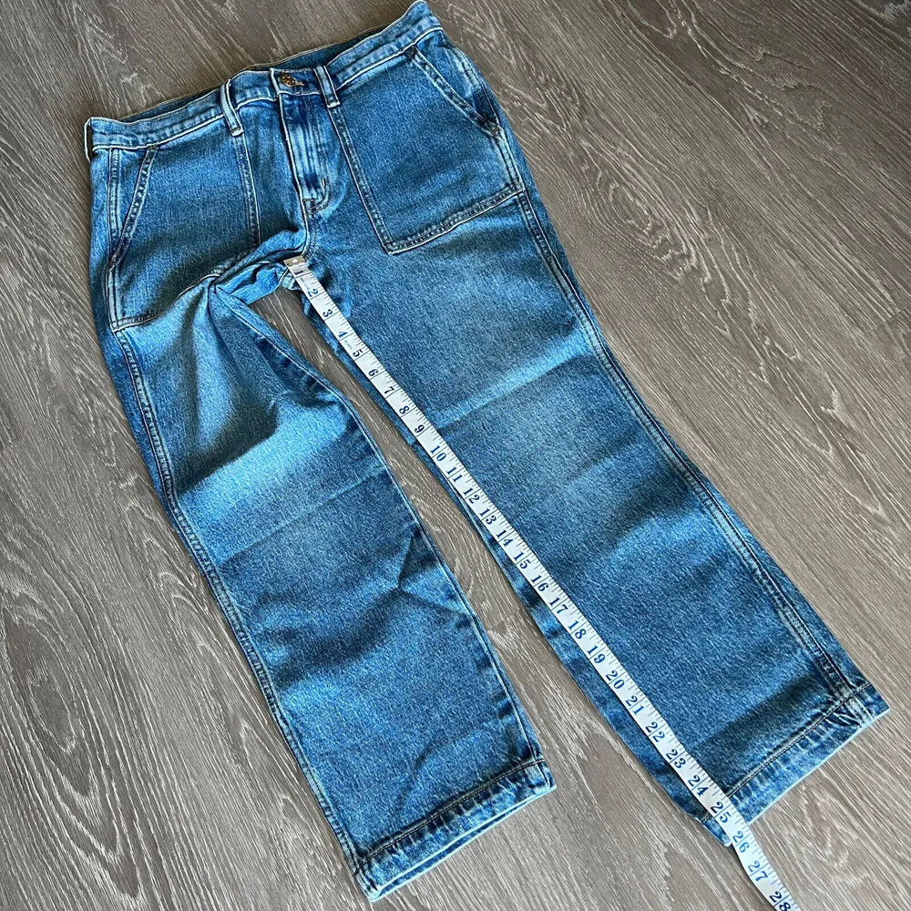 J Crew Factory Jeans Womens Size 27 Cropped Blue BT039 Patch Pocket - Image 8