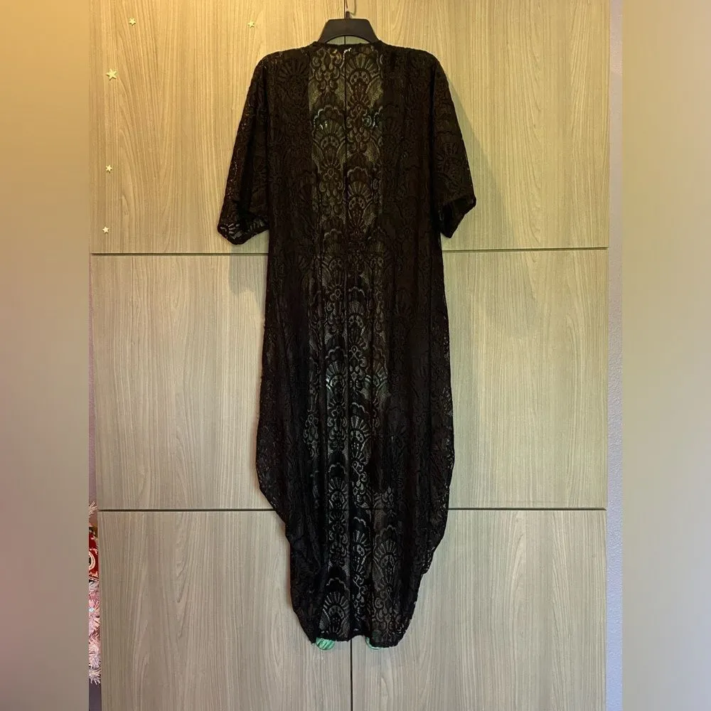 Turquoise Haven Lace Duster Kimono S/M - Image 7