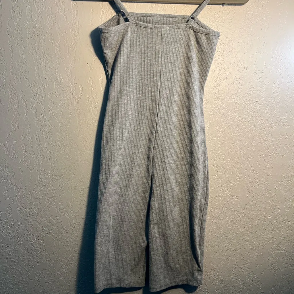 Bozzolo Gray Ribbed One-Piece Bodysuit SZ S Top Minimalist Y2K Petite Sleeveless - Image 6