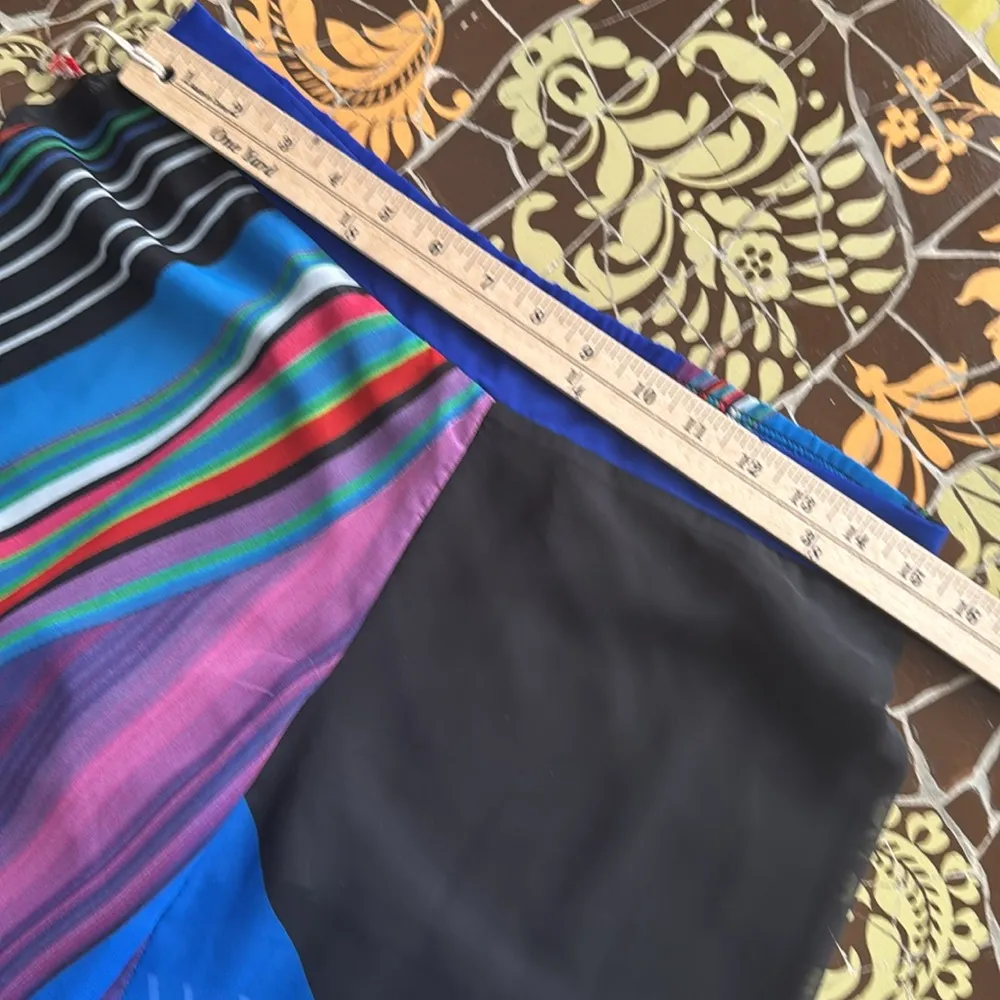 BUSOU BISOU Colorful Striped Wide-Leg CHIFFON Pants SZ:S - Image 6