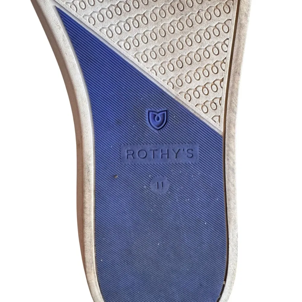 Rothy’s - The Original Slip-On Sneaker Women’s Navy Blue White Pinstripe Sz 11 - Image 9