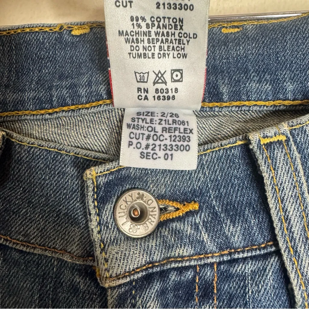 Lucky brand dungarees ladies sweet n low long length denim jeans size 2 26 cute - Image 8