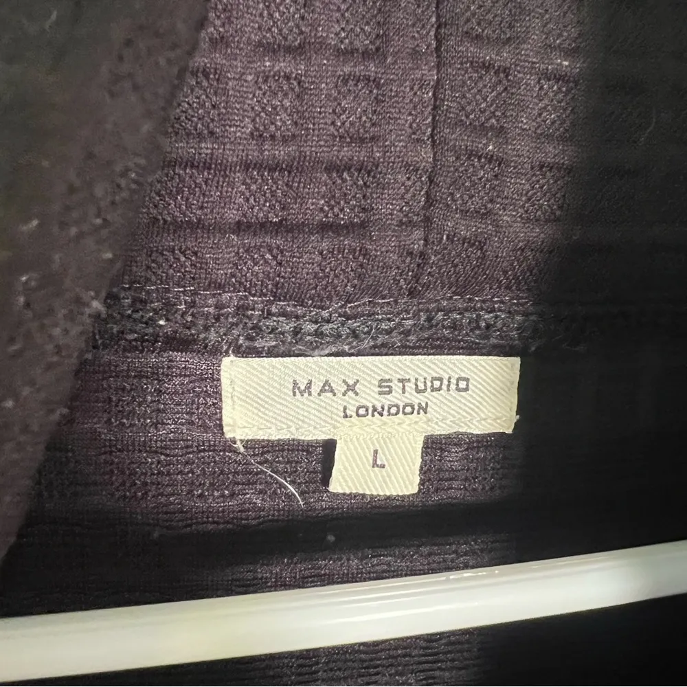 Max Studio Funnel Neck Waffle Knit Pullover Black L - Image 11