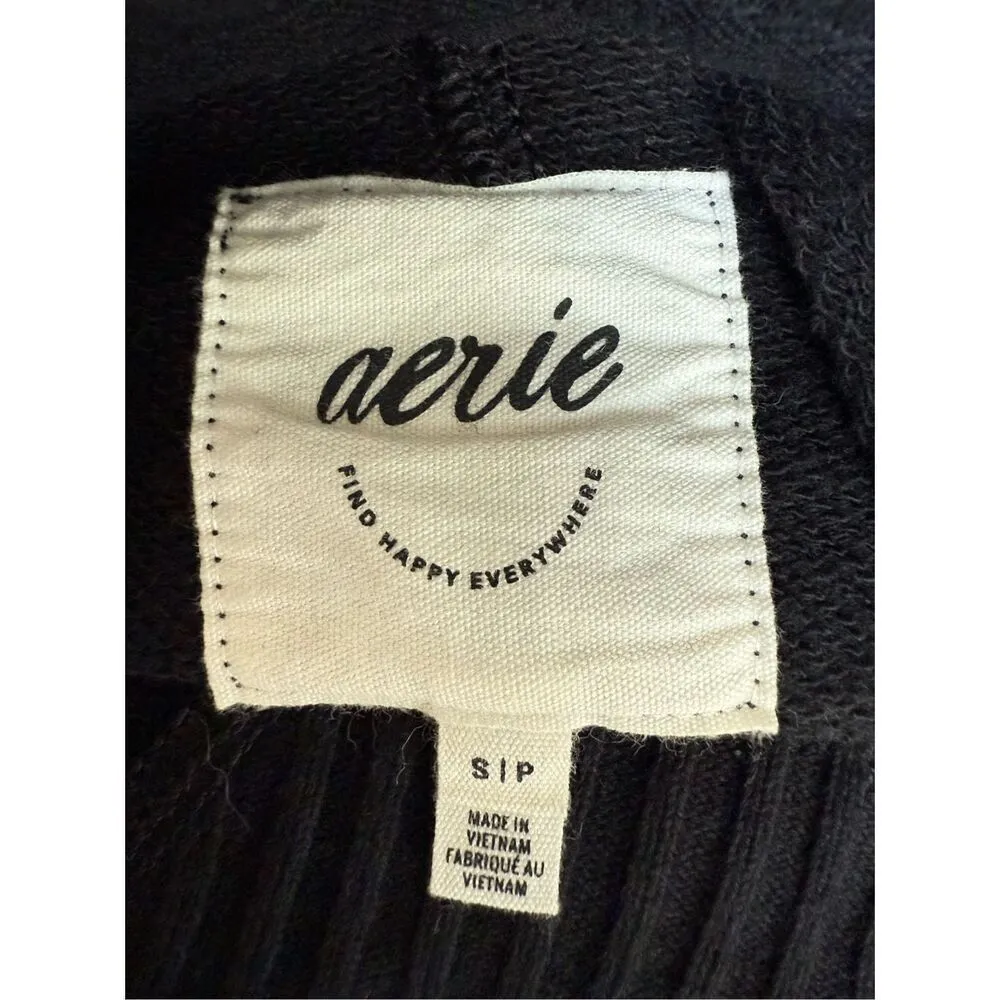 Aerie Down-To-Earth Oversized Pullover Crewneck Sweatshirt In Black - Image 9