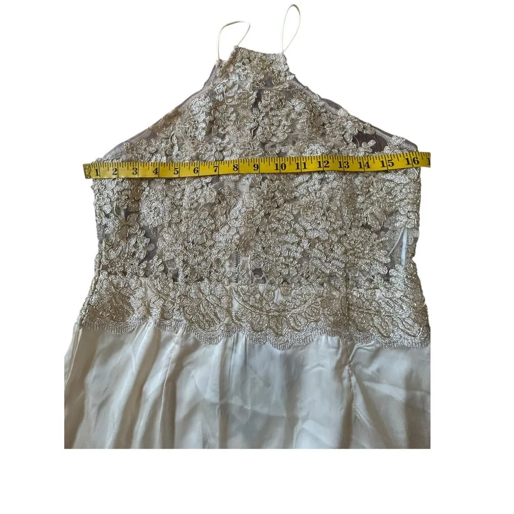 NWT Hello Molly Champagne Satin and Lace Halter Cocktail Dress - Size 12 - Image 7