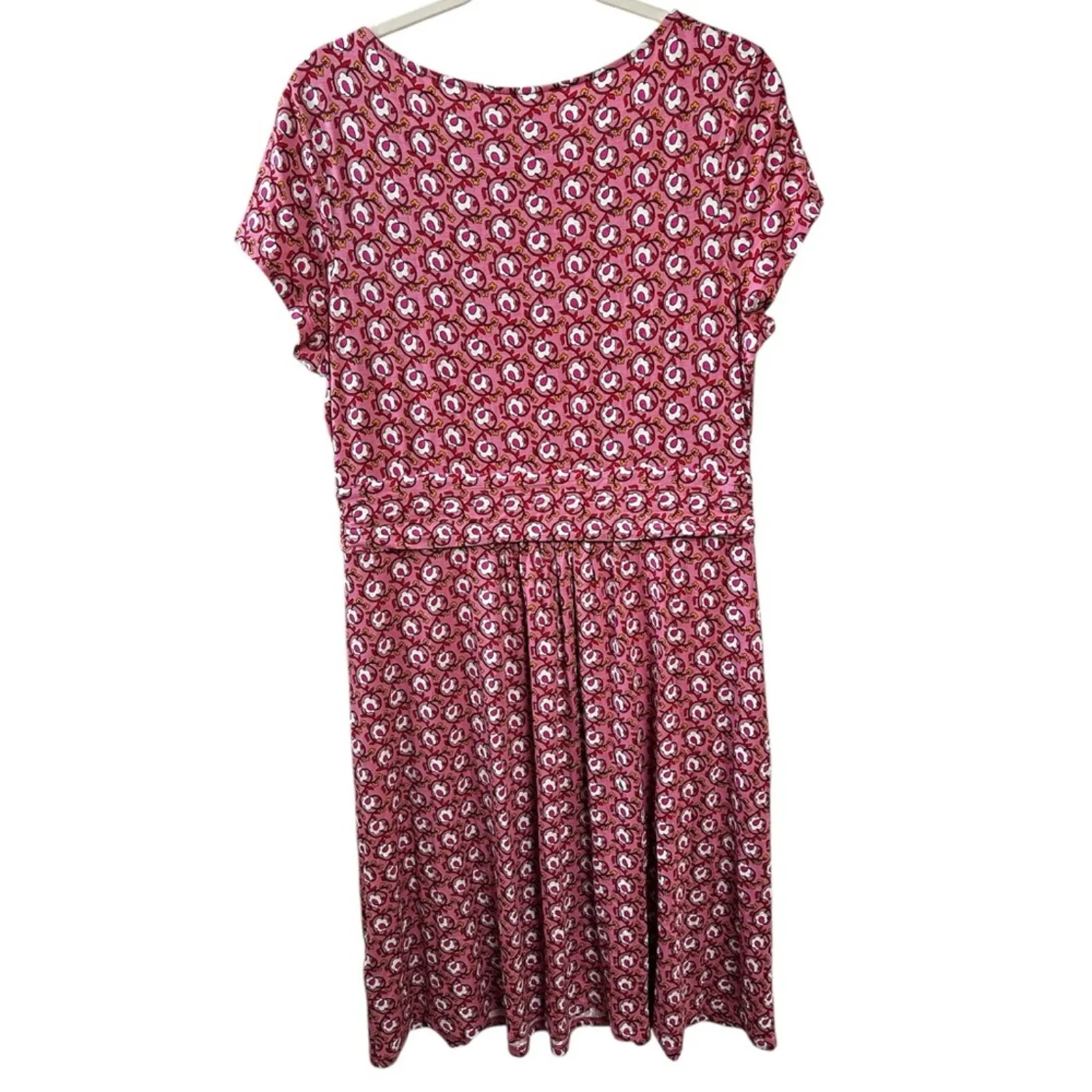 Boden Amelie Mini Dress in Foliage Terrace Pink Floral Print Size 12R Preloved - Image 6