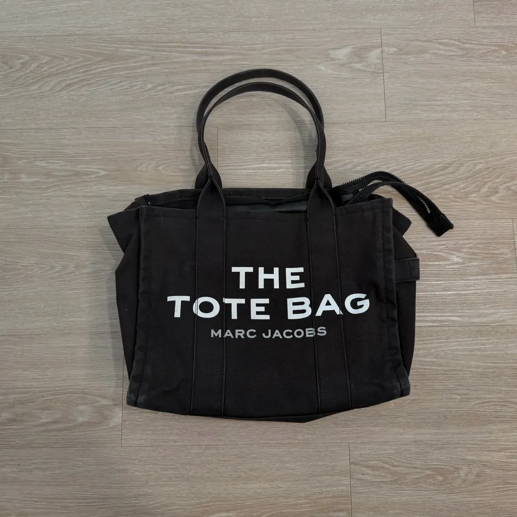 Marc Jacobs Black Large Canvas Tote Bag - Image 4