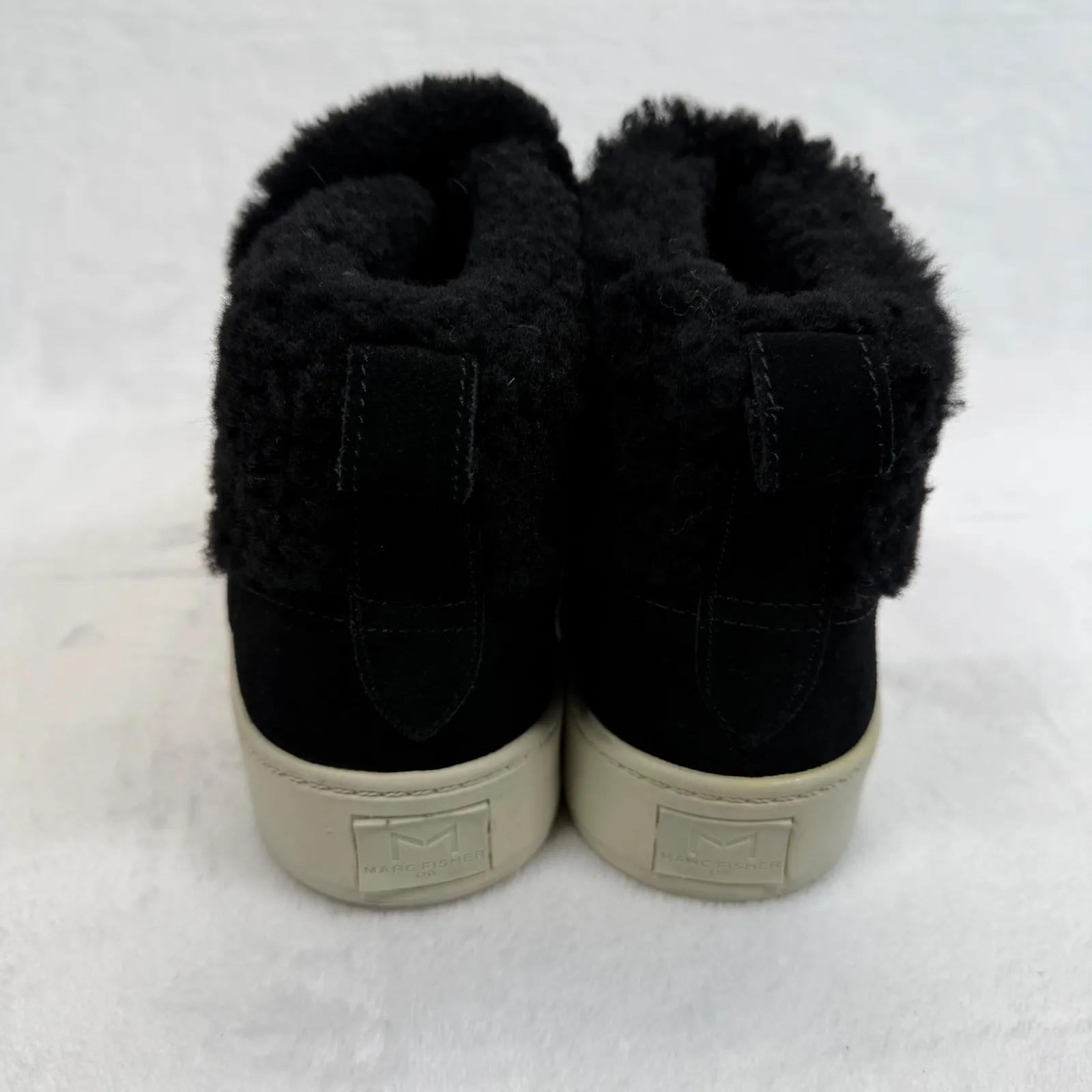 Marc‎ Fisher Suede Shearling Lined High Top Sneakers Lace Up Boots Size 7M - Image 5