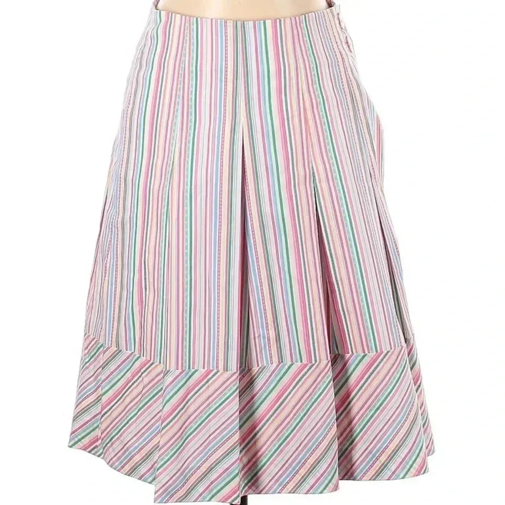 Vintage Lilly Pulitzer Y2K Camille Pleated Striped Wrap Skirt Size 0 XXS XS - Image 7