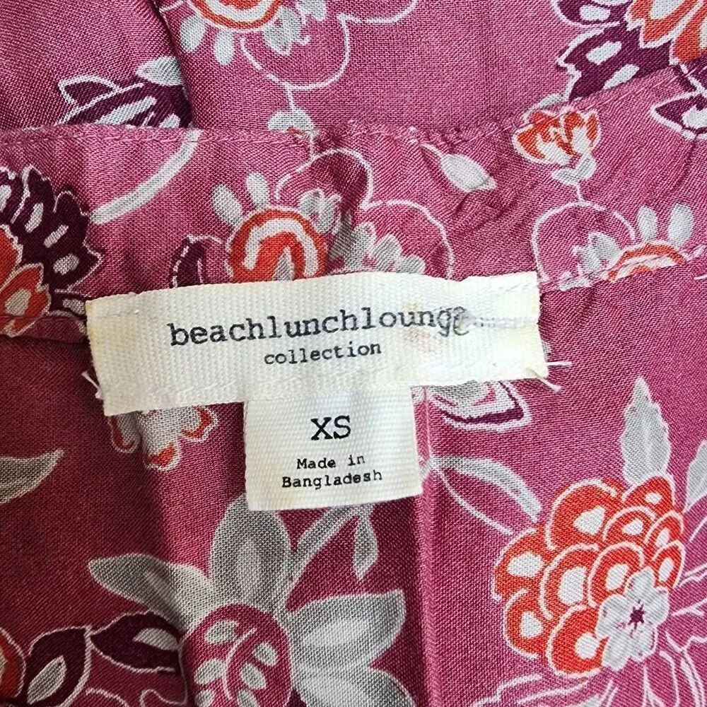 Beach Lunch Lounge Mauve Floral Boho Sleeveless Top (XS) - Image 6
