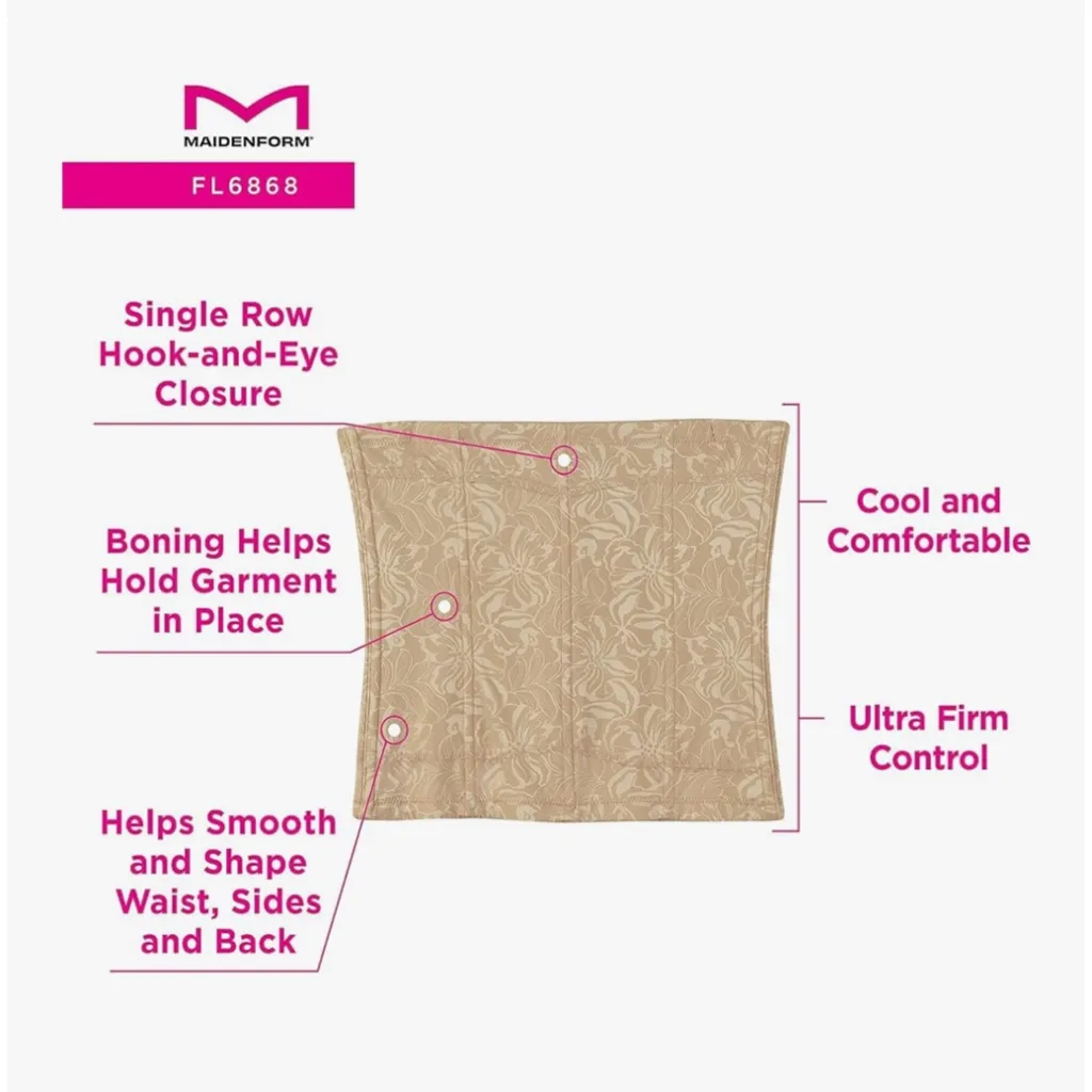 Flexees by Maidenform White Waist Corset Body Shaping Hook & Eye Closure Large - Image 3