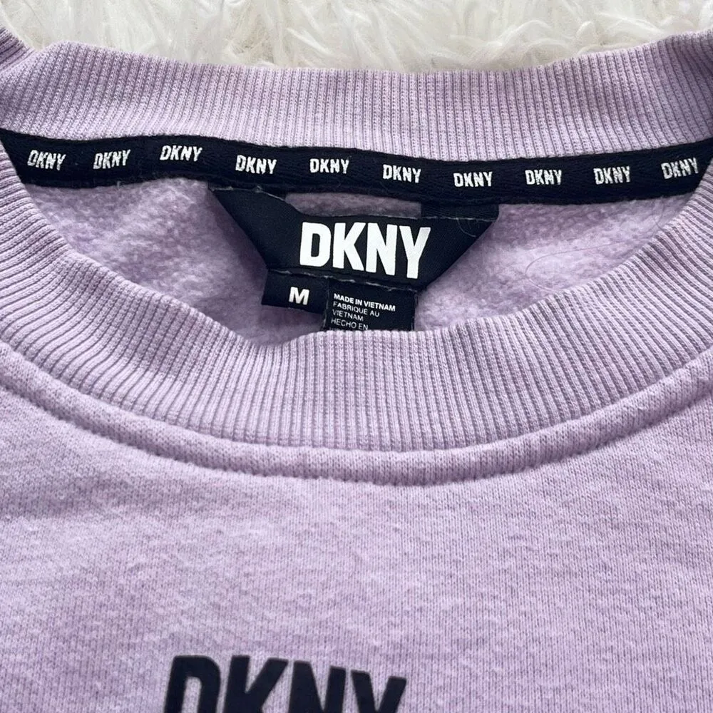 Semi-Cropped Crew Neck Sweatshirt Size Medium Purple - Image 6