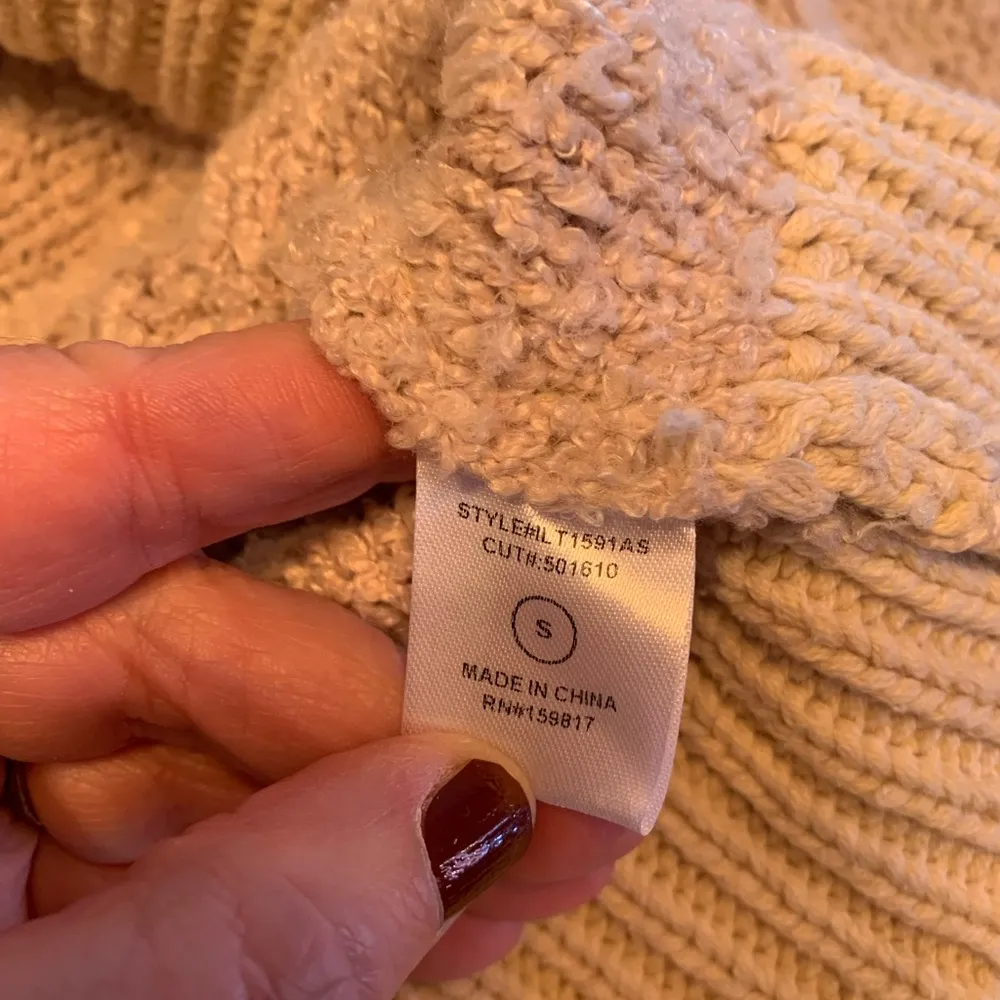 Altar'd State Sherpa Sweater Womens Small S Cream Chunky - Image 9