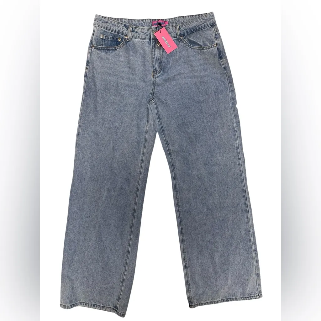 Edikted Raelynn Washed Low Rise Baggy Jeans- Size: Large - Image 5