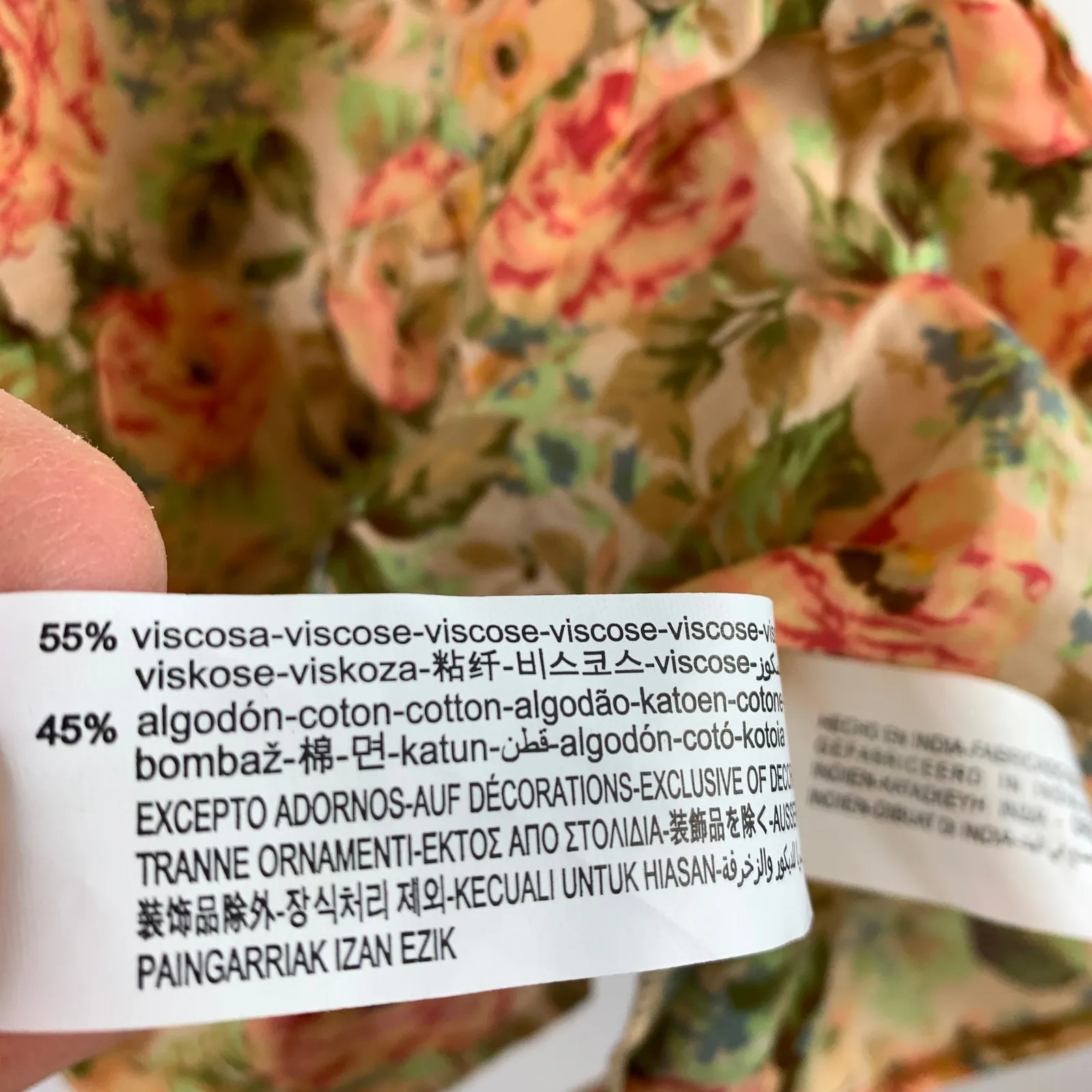 NWT Zara Floral Print V-Neck Ruffle Sleeve Babydoll Mini Dress Size Medium - Image 10