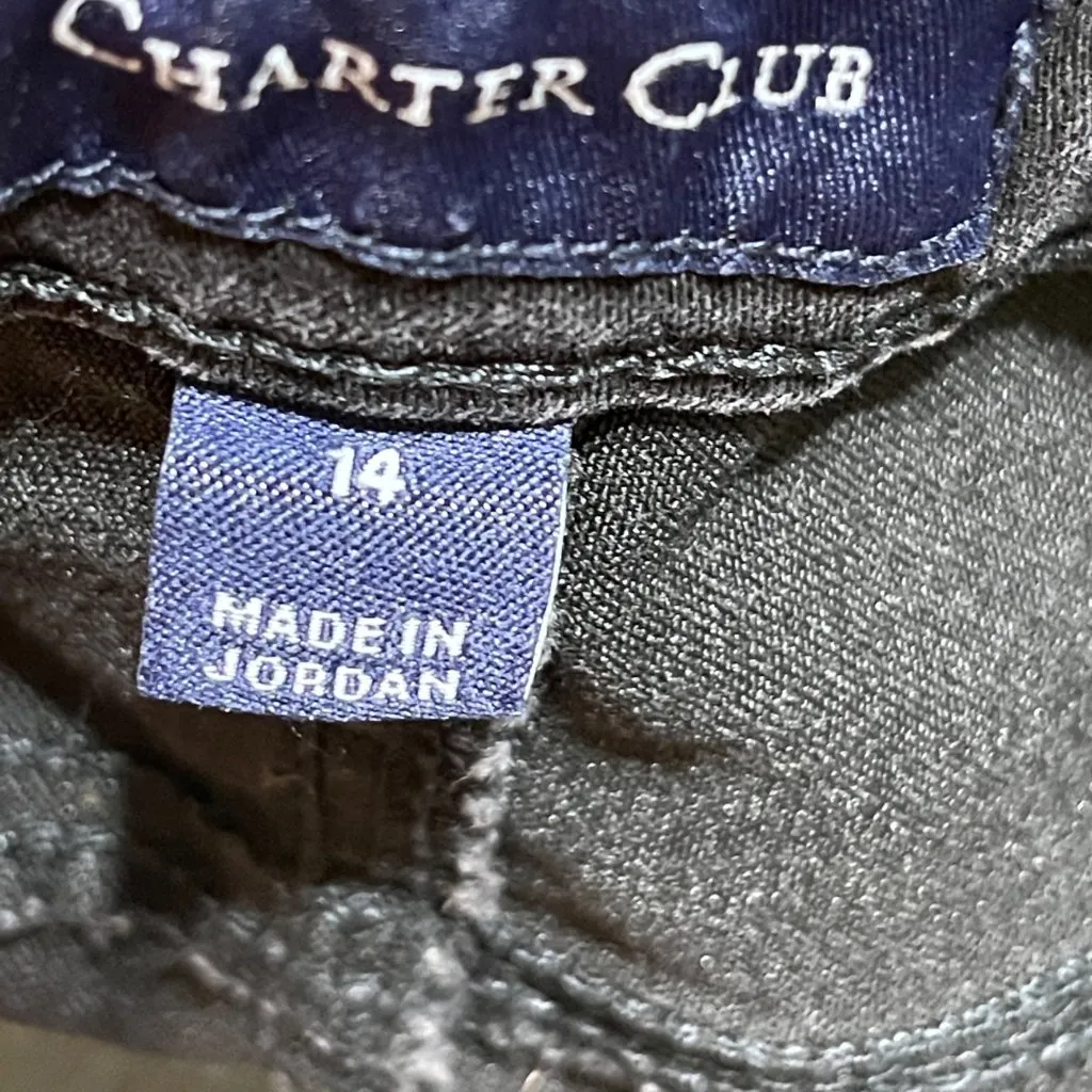 Black Jeans Charter Club Size 14 Lexington Straight Stretch Med Rise - Image 4