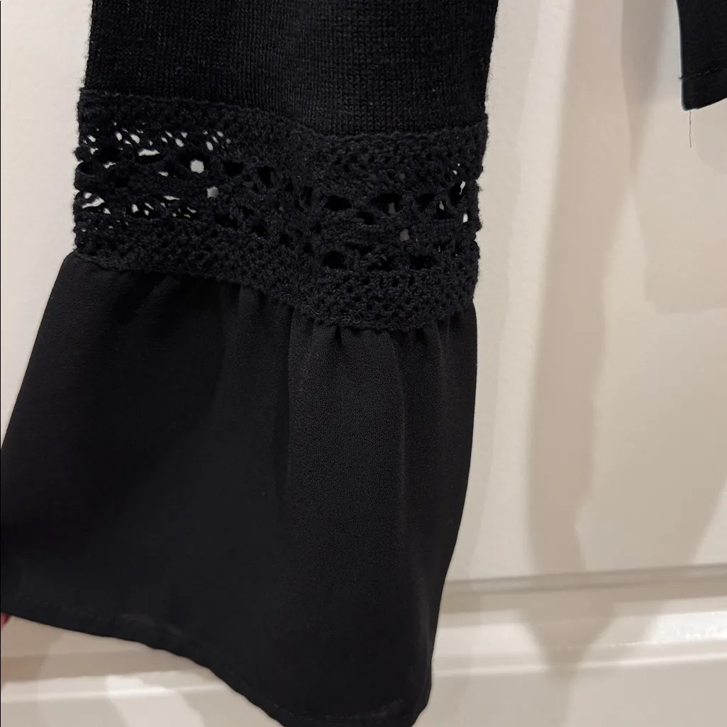 White House Black Market Black Blouse with Sheer Details - Image 6