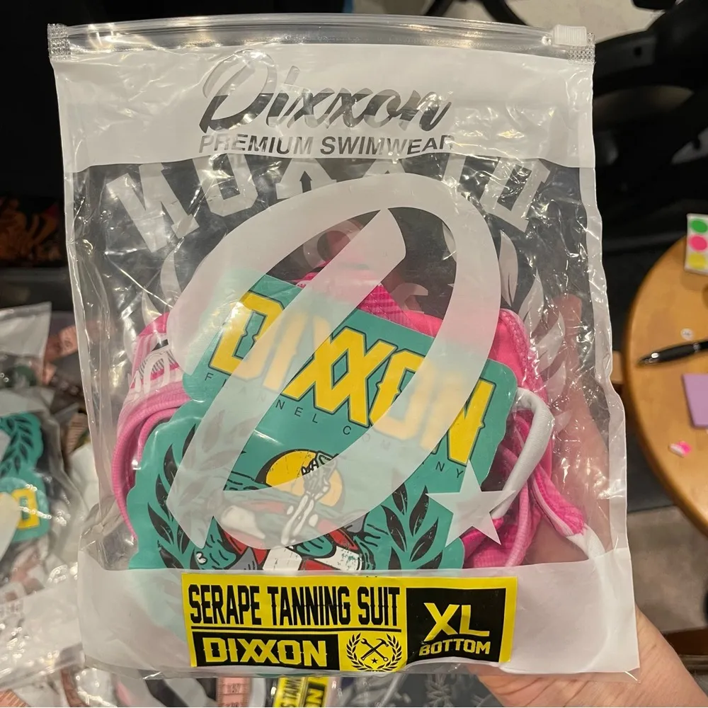 DIXXON NWT pink and white striped bikini bottom Serape tanning suit skimpy swim Size XL - Image 7