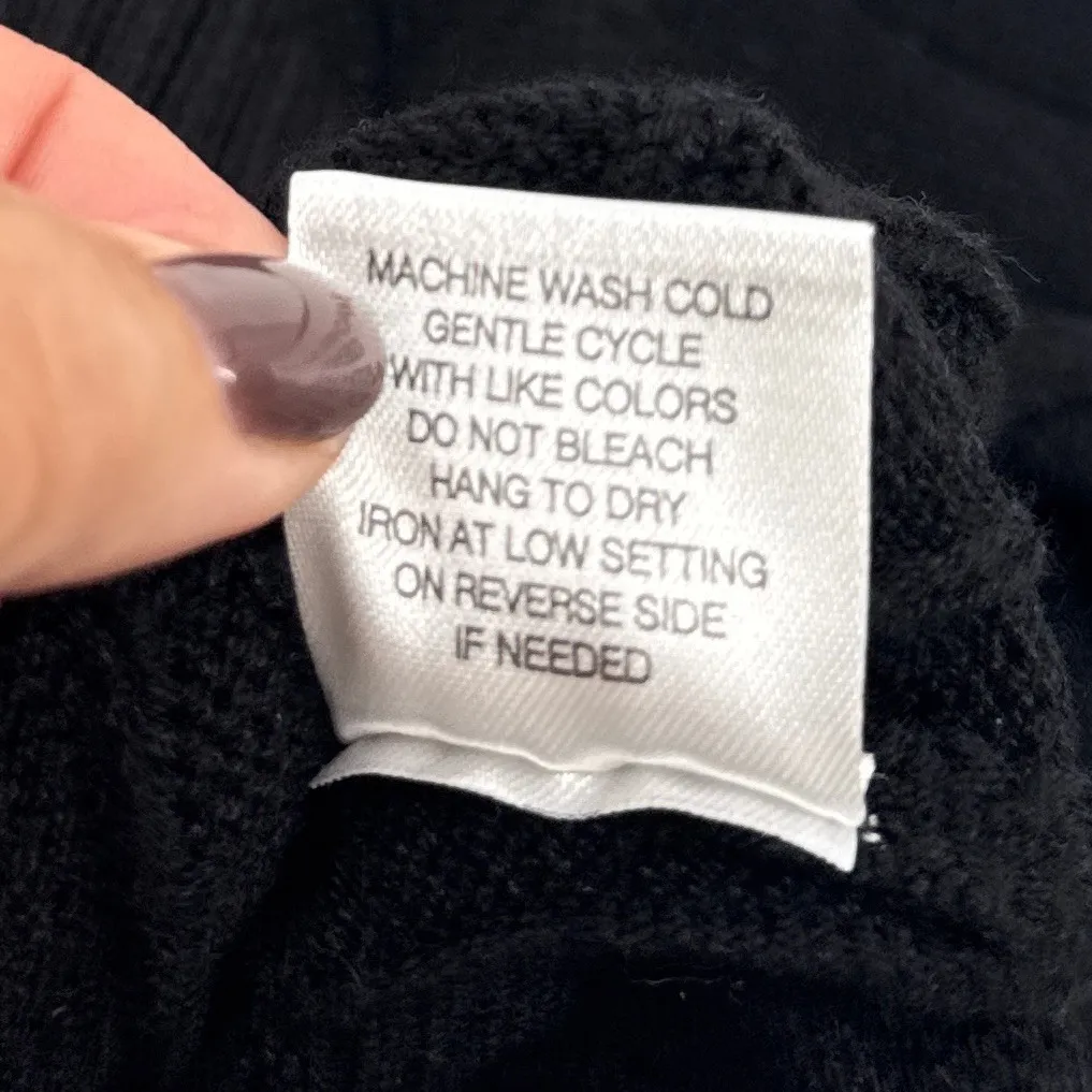 Stella Tweed Cable Knit Boston Pullover Sweater Large Black Green Collegiate MA - Image 8