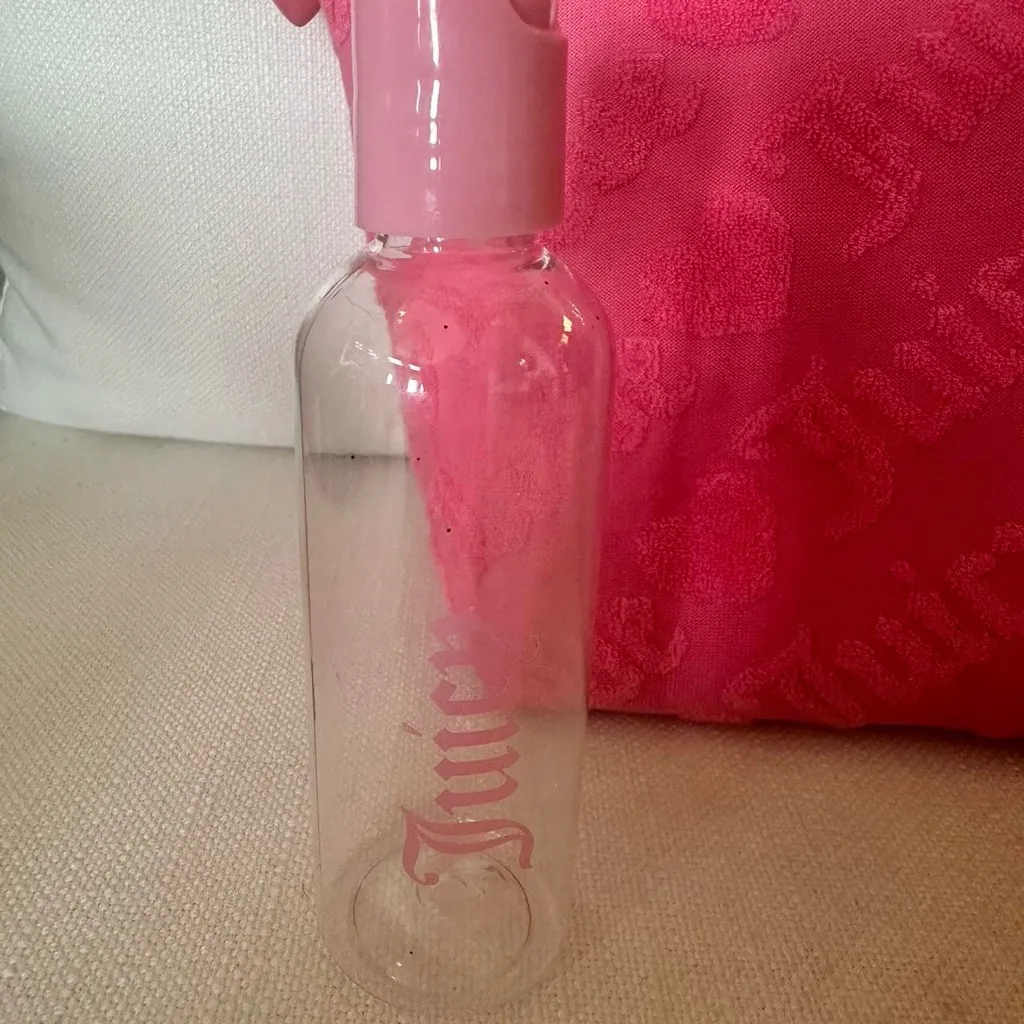 Juicy Couture Pink Velvet Love Travel Cosmetic Makeup Bag  & Mini Bottle - Image 6