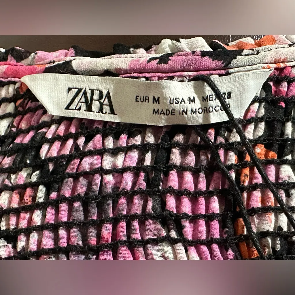 ZARA The Veronica Blouse V-Neck Size Medium pink NEW NWT - Image 5