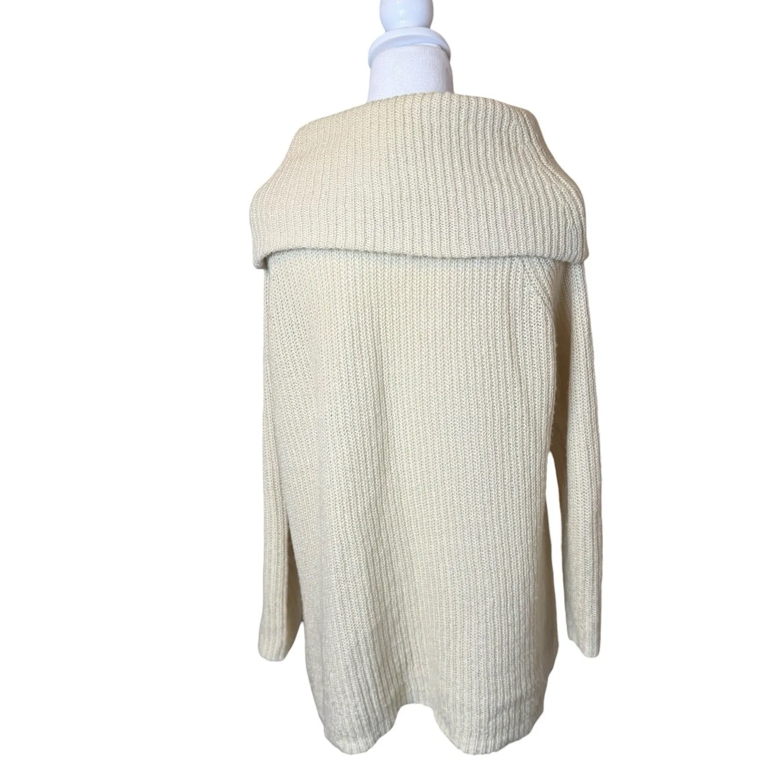 Vtg Denim & Supply Ralph Lauren Womens Cream Chunky Knit Sweater Cowl Neck - Image 4