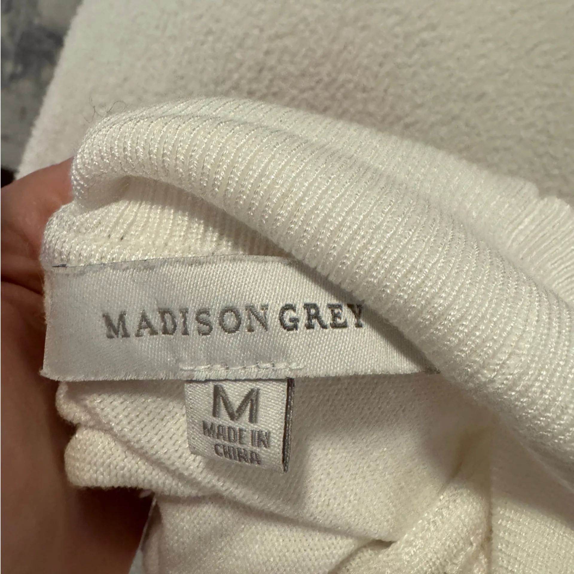 Madison White Knit Turtleneck Sweater Size M - Image 3