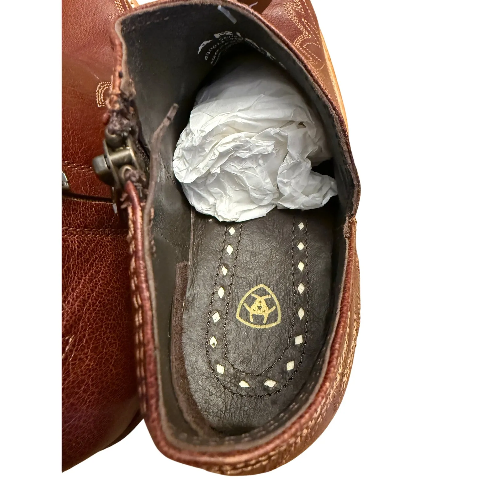 Ariat Jolene Snip Toe Ankle Zip Western Cowboy Boots Women’s 6.5 Sedona Red NEW - Image 5