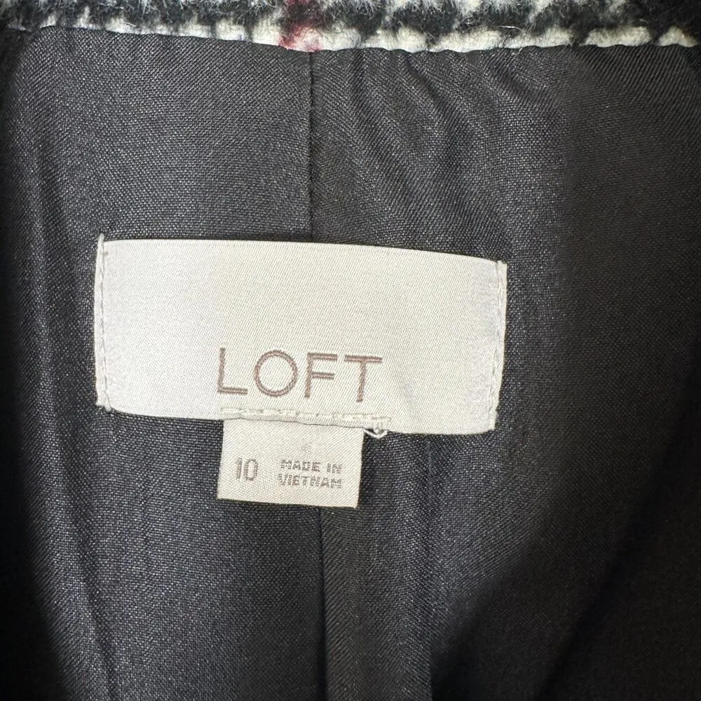 Loft Plaid Modern Blazer Oversized Slouchy Houndstooth Size 10 As Seen On TV - Image 7