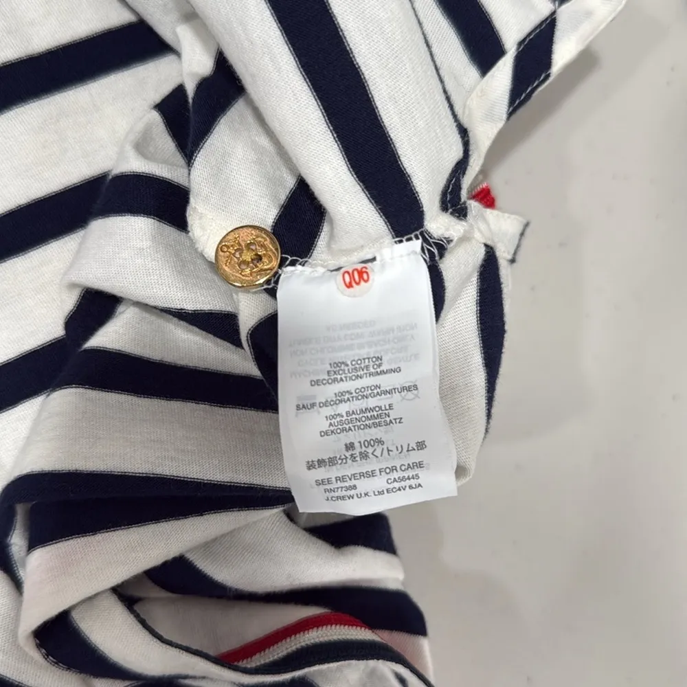 J. Crew White and Blue Striped Long Sleeve T-Shirt Size Small EUC - Image 10