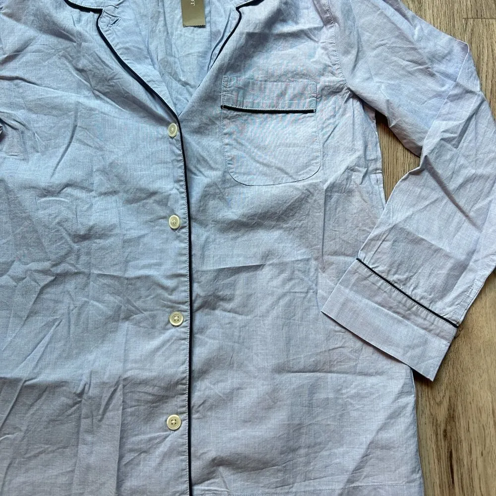 J. Crew Oversized Button Down PJ Top Light Blue Size XXS NWT - Image 6