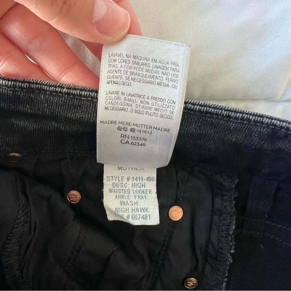 Mother High Waisted Looker Ankle Fray jeans Night Hawk 26 - Image 14