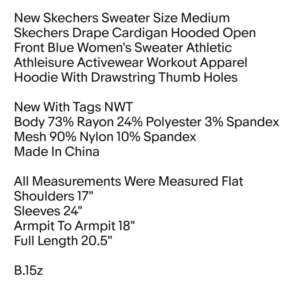 New Skechers Sweater Size Medium Skechers Drape Cardigan Hooded Open Front Blue - Image 2