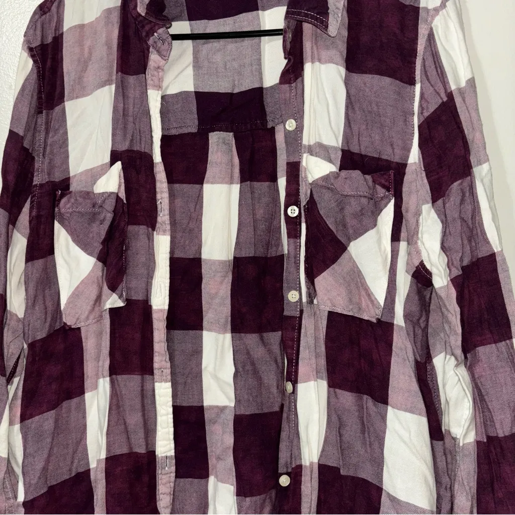 Tokyo Darling Purple and White Checkered Button Up Shirt - Image 2