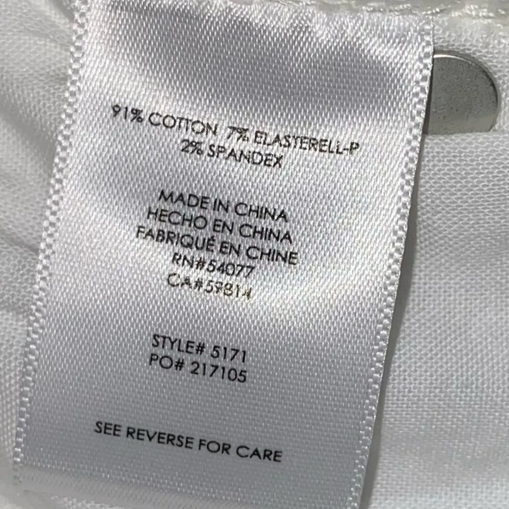 Cabi Slim Boyfriend White Denim Jeans Style# 5171 - Image 4