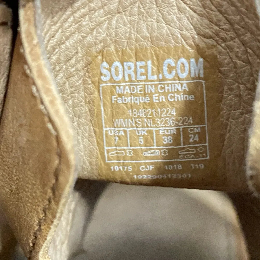 SOREL Nadia Sz 7 Buckle II Tan Strappy Open Toe Stacked Block Heel Sandals - Image 10