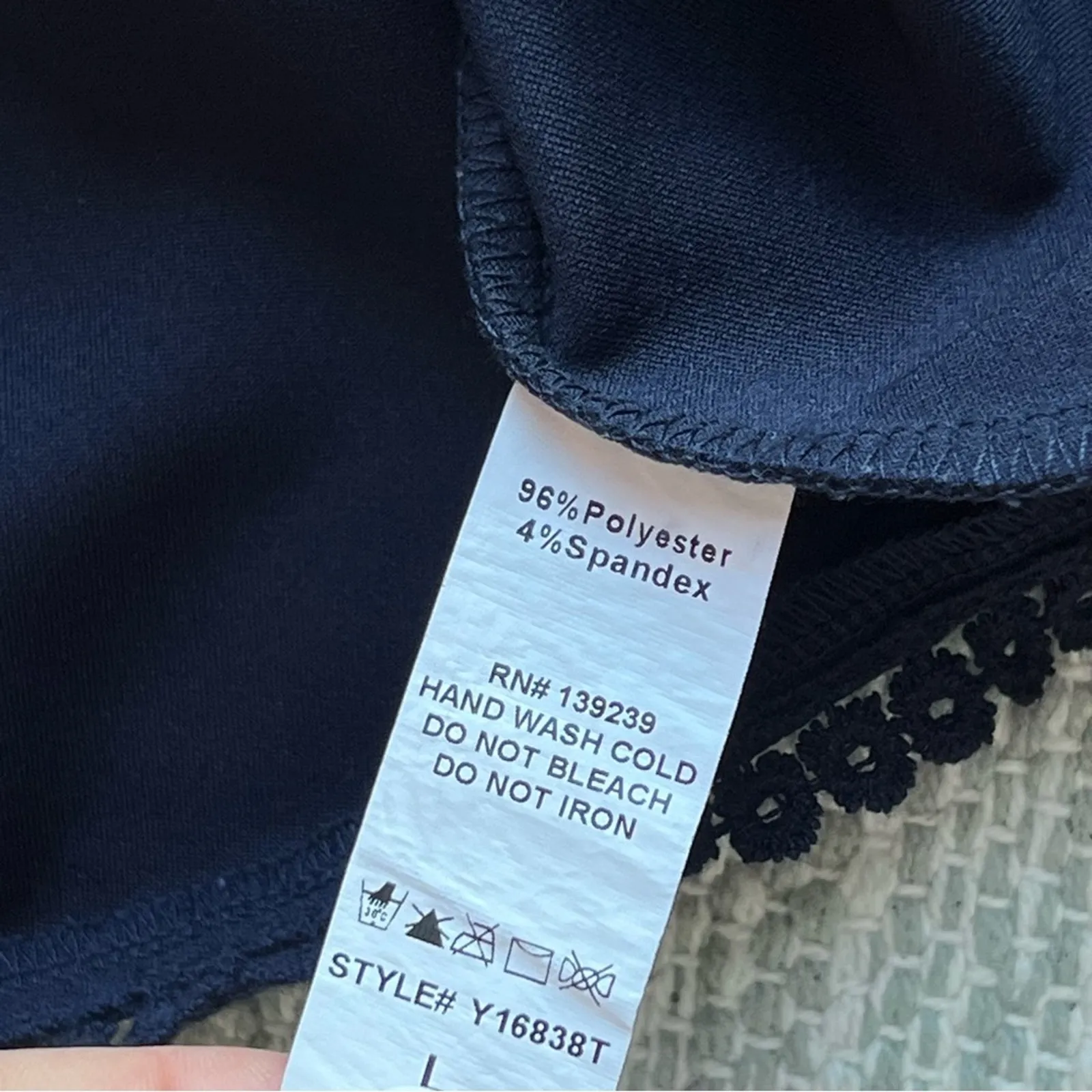 Pomander Place Tuckernuck Navy Crewneck Long Sleeves Blouse Women’s Size Large - Image 10