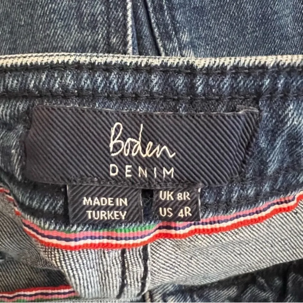 BODEN Abingdon Denim Jeans Dark Wash Seams Large Pockets High Waist‎ Size 4 Y2k Blue - Image 5