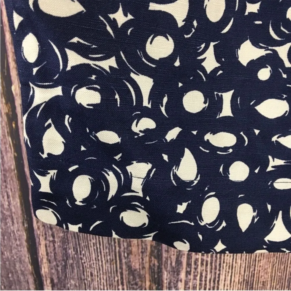 Boden Navy/cream Pattern Pencil Skirt linen blend 6 Blue - Image 2