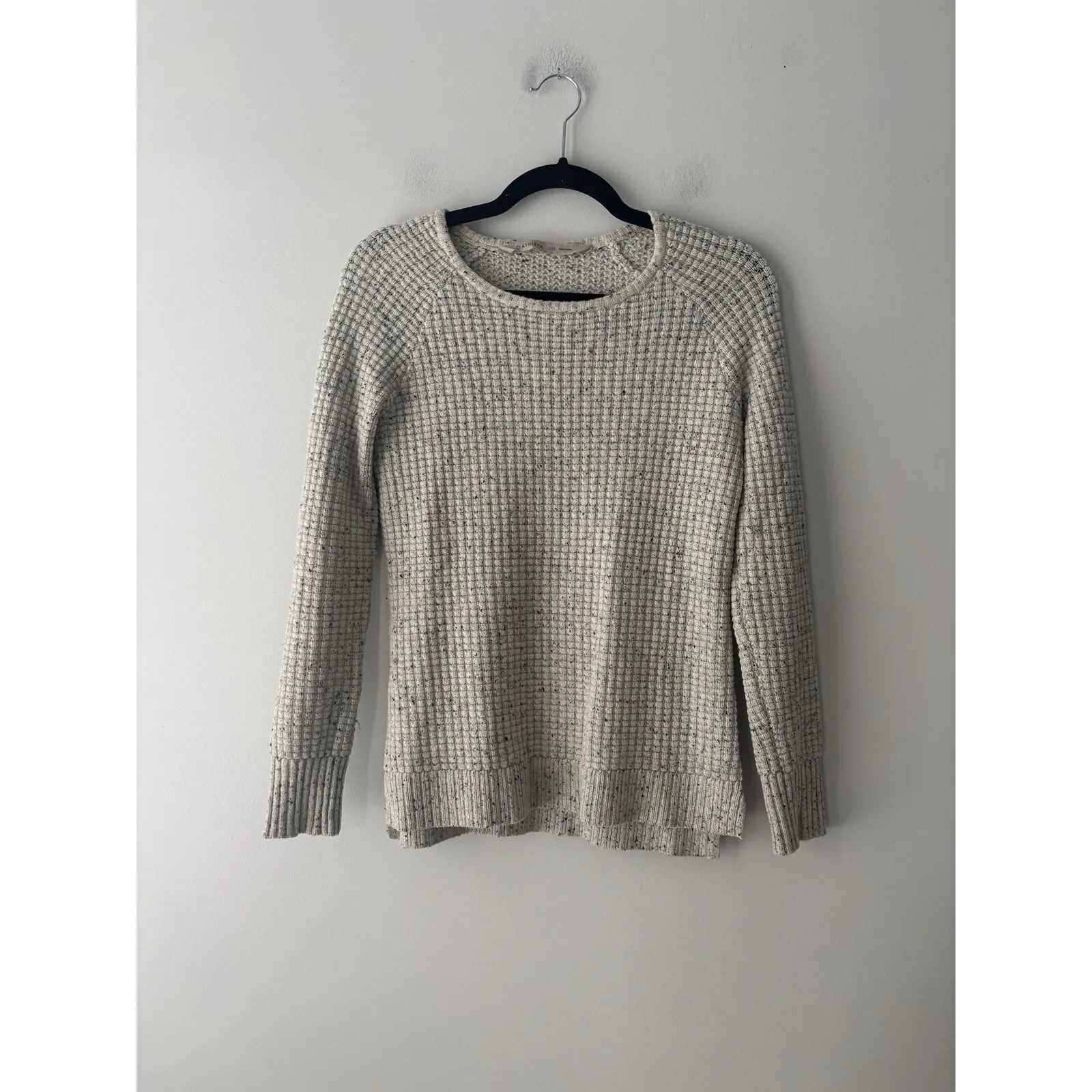 Athleta Women's Cashmere Lodge Sweater Grey Donegal Speckled Scoop Neck Size XXS - Image 2