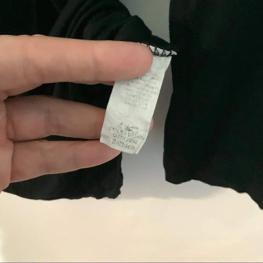 Black tunic length dress lace elbow patches small - Image 7