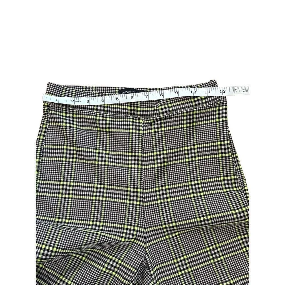 URBAN OUTFITTERS Lola Plaid Kick Flare Pant with neon green Y2K size 4 - Image 7