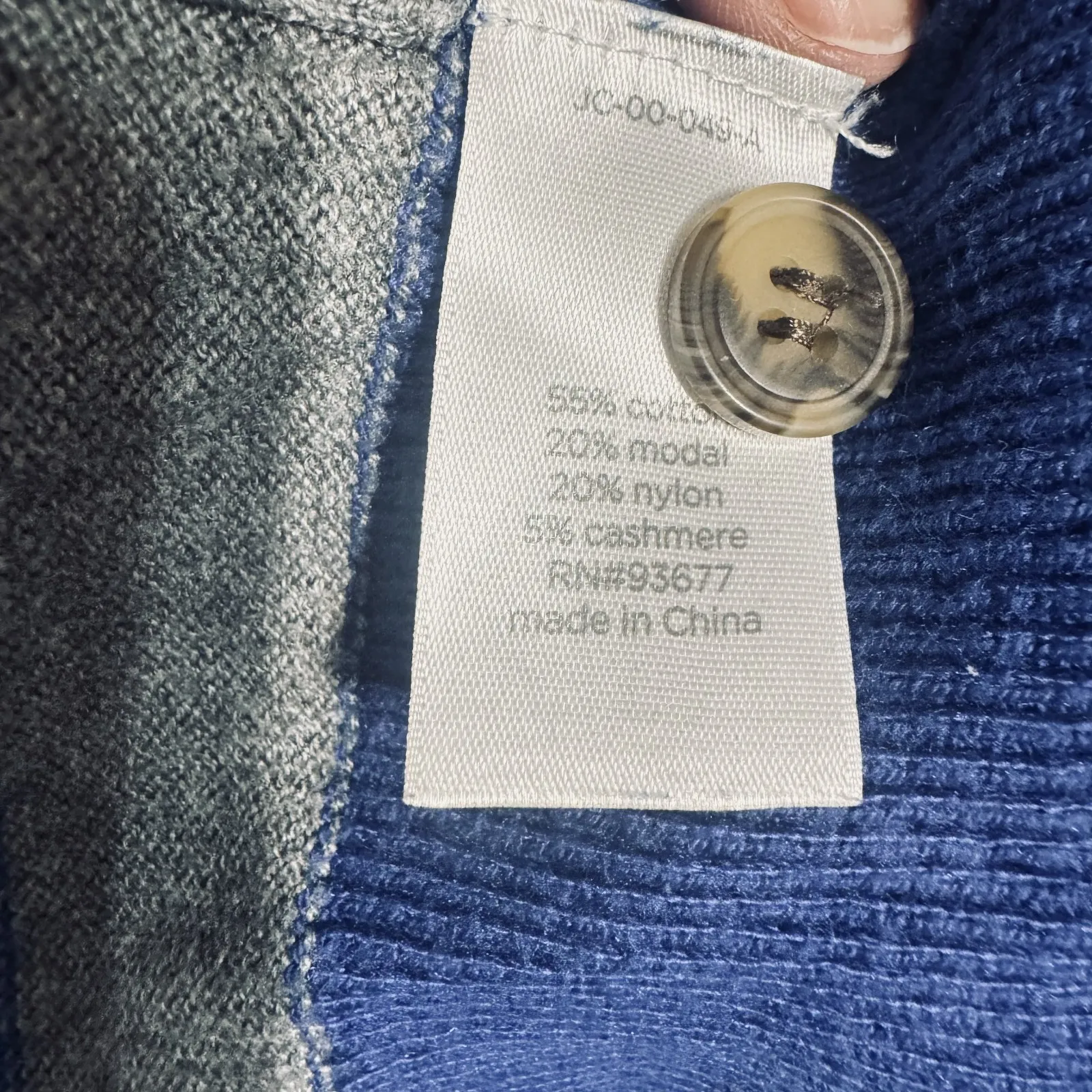 JCPenney Women’s Cardigan Sweater Size Small Cashmere Blend blue gray striped - Image 6