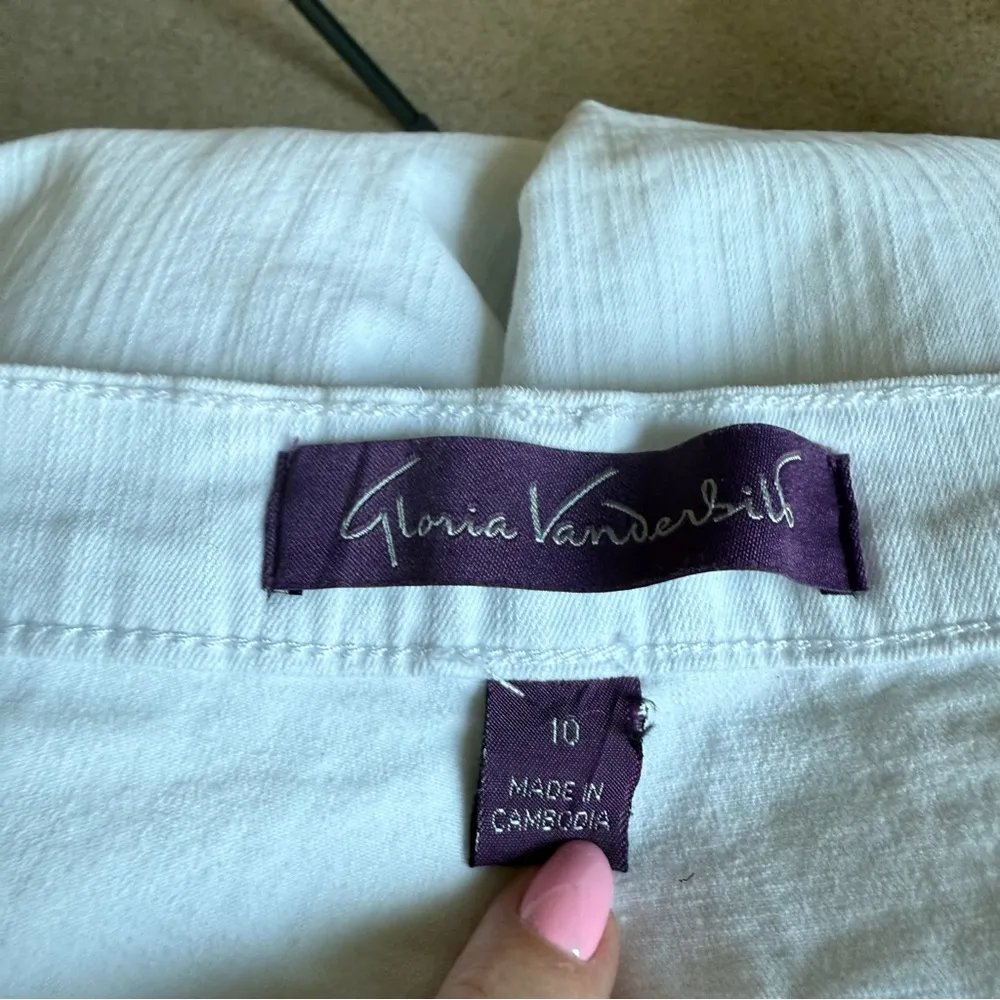 Gloria Vanderbilt White Boyfriend Jeans size 10 Cotton/spandex cotton spandex - Image 6