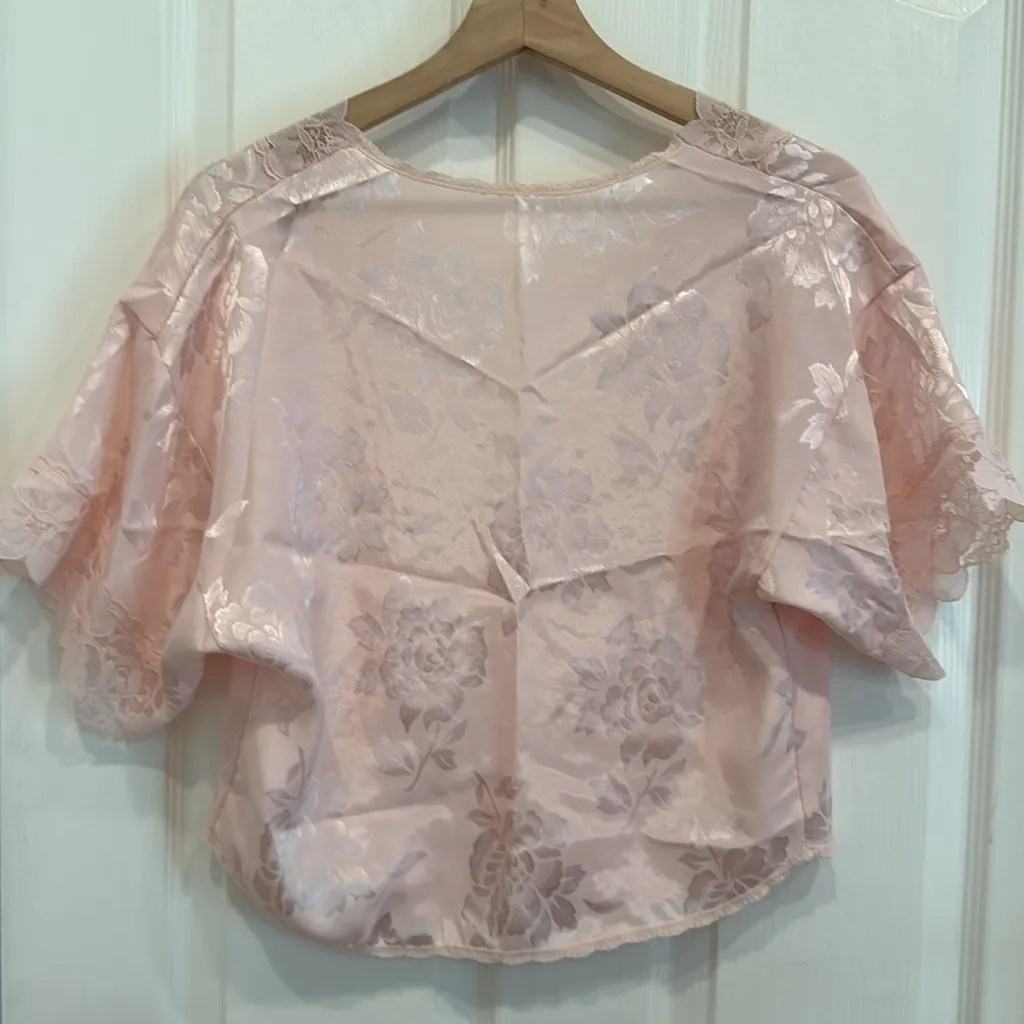 Vintage Victoria secret 1970s / 80s label lace trim sleep blouse coquette style - Image 6