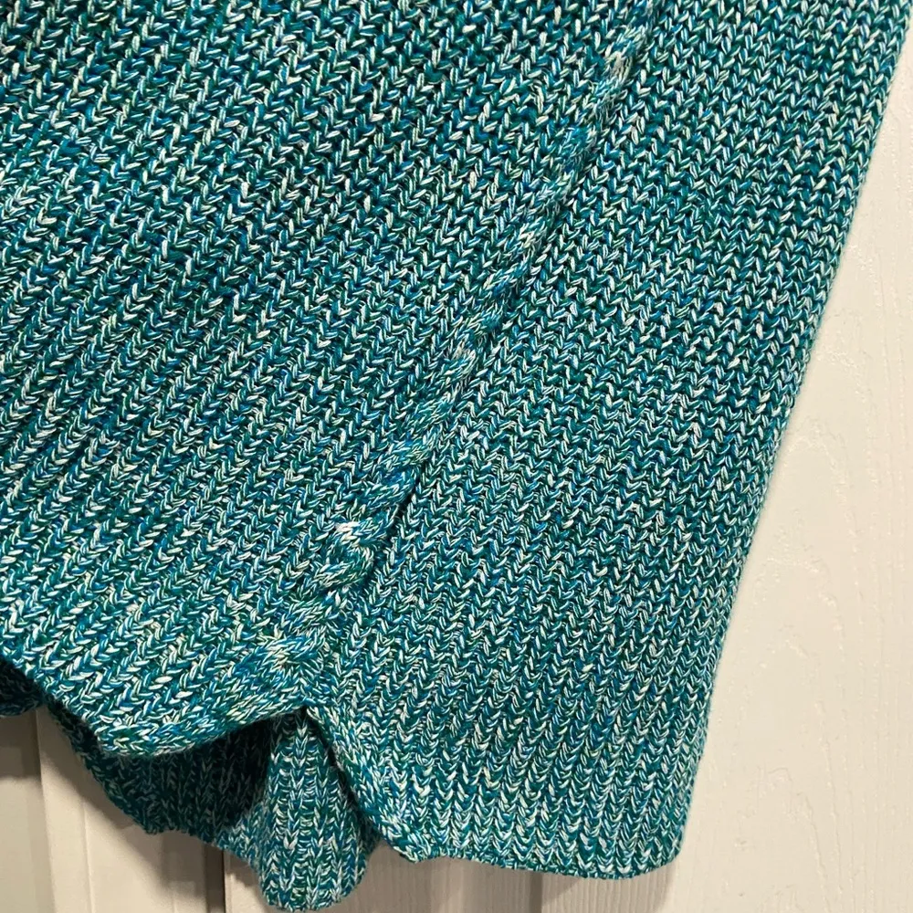 NWT Cupio Size M Scoop Neck Sleeveless Cotton Teal Heather Knit Vest Top Cotton - Image 6