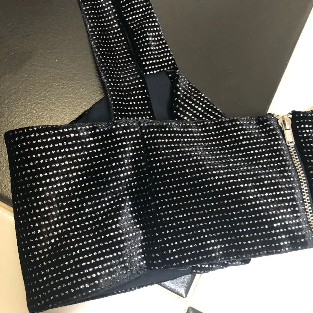 Velvet Bralette Crop Top Glitter Sparkle Shine Keyhole Cutout Coquette 10 - Image 12